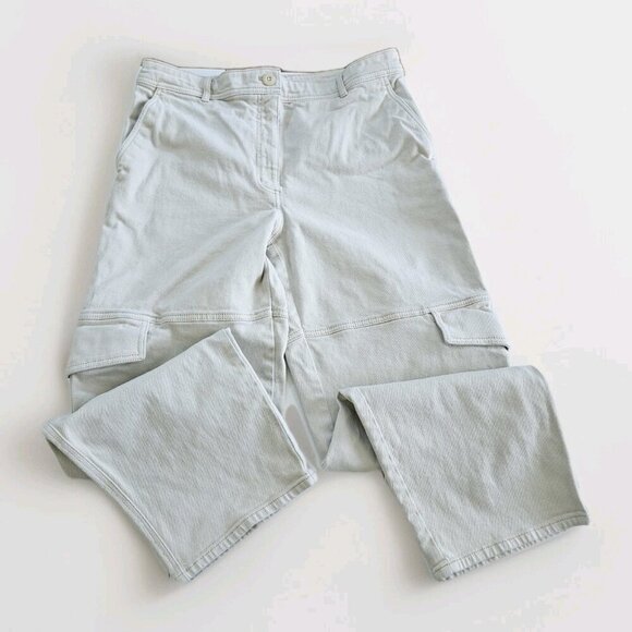 Wilfred Pants Womens 14 Beige Twill Straight Cargo Pockets Streetwear Preppy - Picture 7 of 16